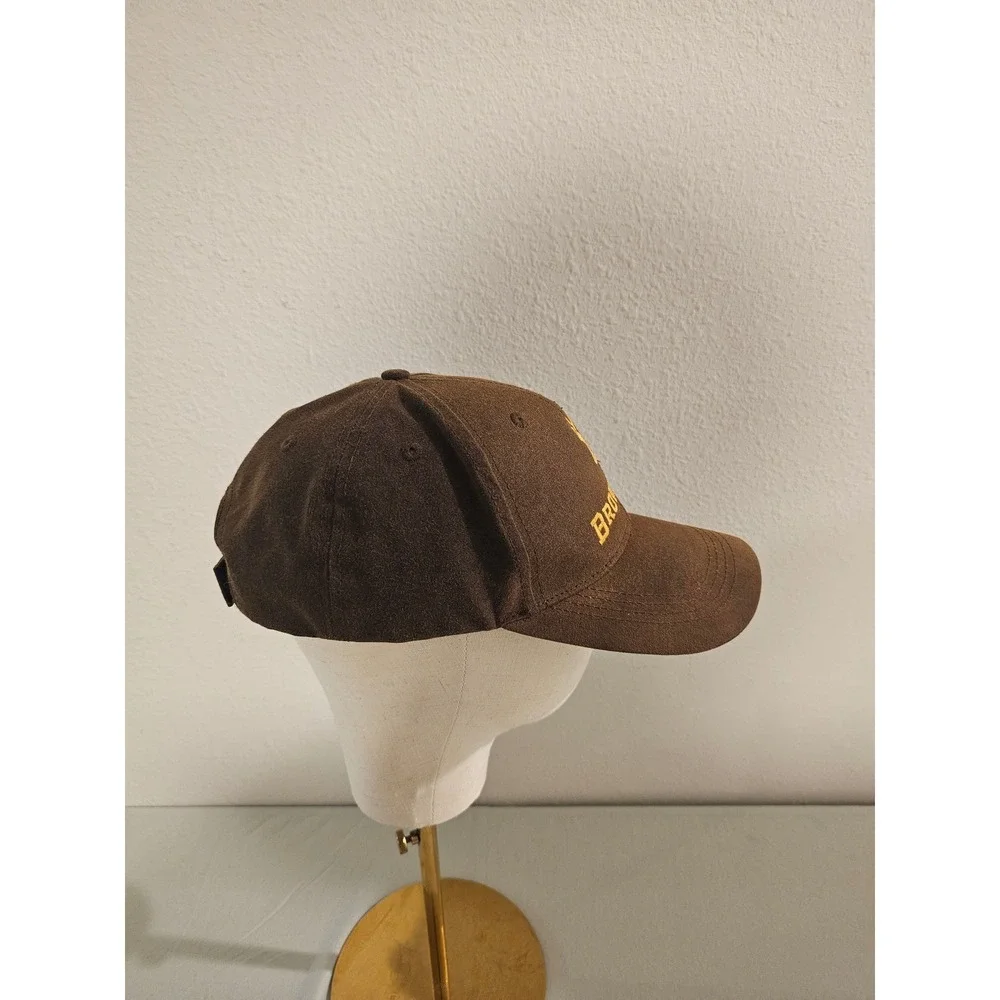 Browning Mens Brown Cotton Embroidered Logo Baseball Cap Adjustable Hat OSFA
